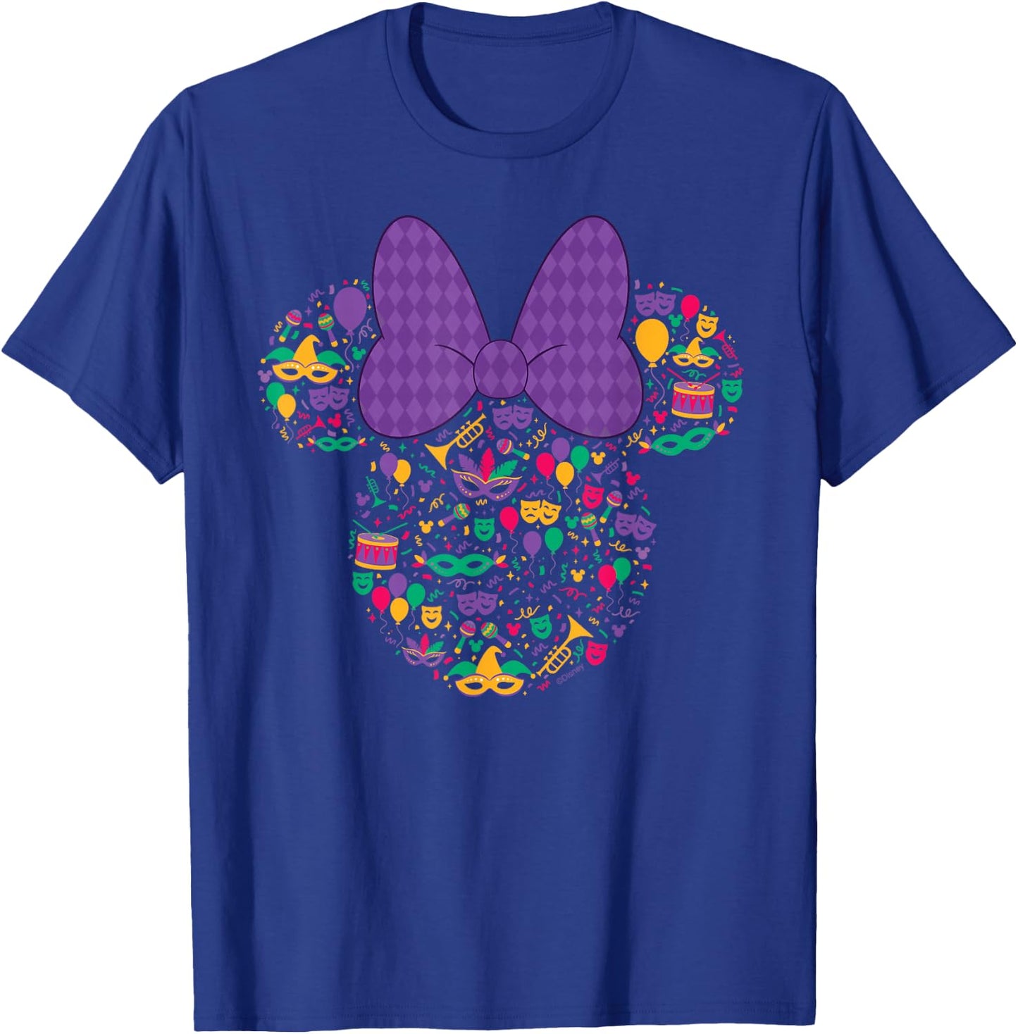 Disney Minnie Mouse Mardi Gras Carnival Holiday Icon T-Shirt - T-Shirt | Royal
