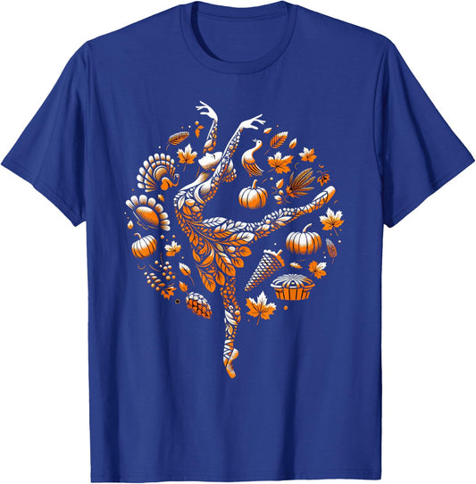 Girl Dancer Thanksgiving Turkey Day Ballet Dance - Ballerina T-Shirt - T-Shirt | Royal