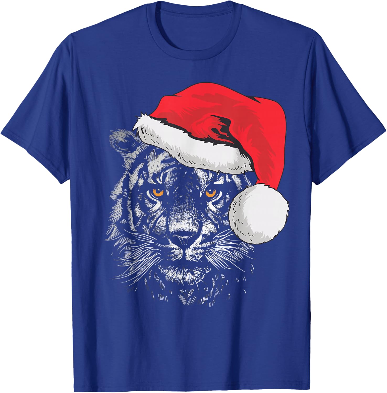 Tiger Shirts Men & Kids Tiger Santa Christmas 2025 T-Shirt - T-Shirt | Royal