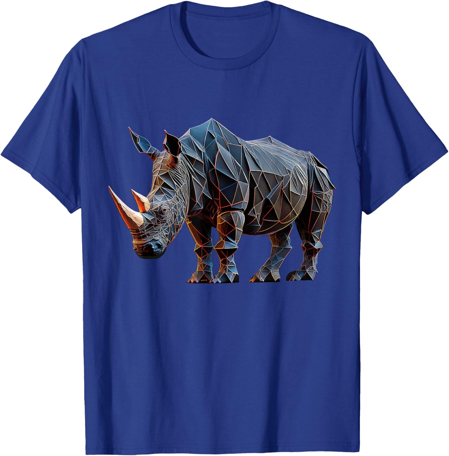Rhino Art Polygon Animal Rhino T-Shirt - T-Shirt | Royal