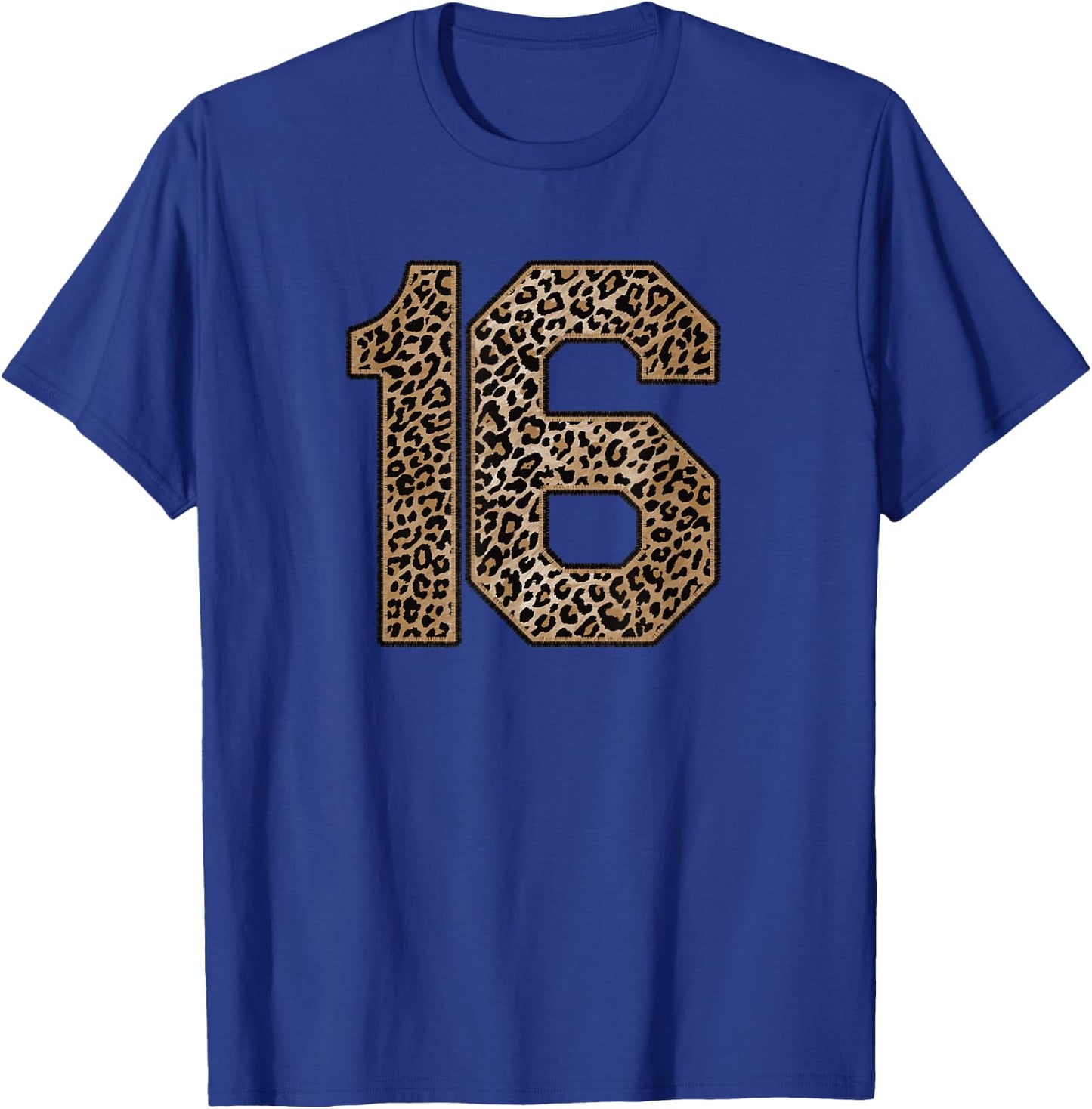 Leopard Number 16 Athlete Sports Jersey Supporter Fanwear T-Shirt - T-Shirt | Royal
