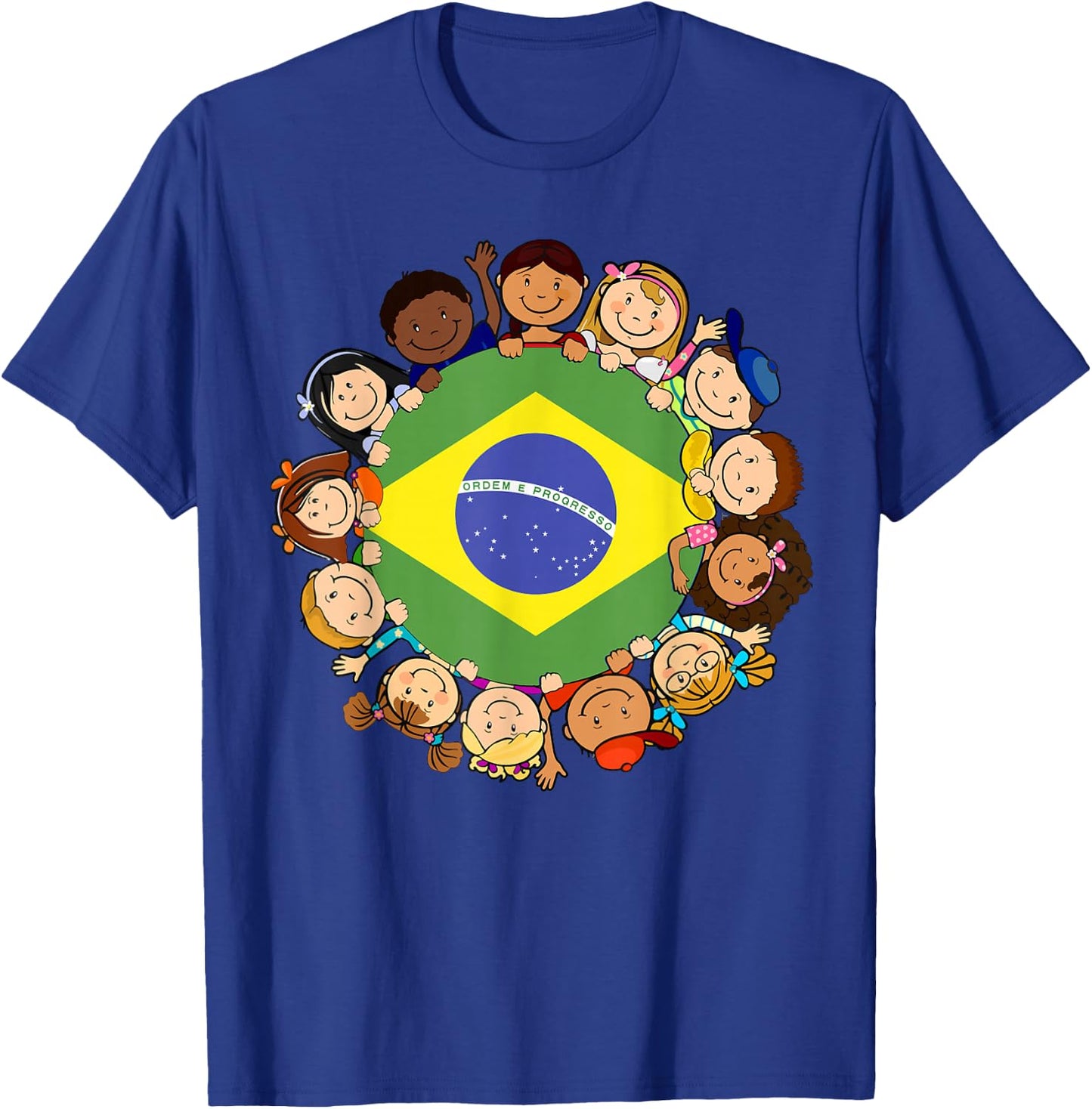 Brazil Flag Hispanic Heritage Month Brazilian Kids Boy Girl T-Shirt - T-Shirt | Royal