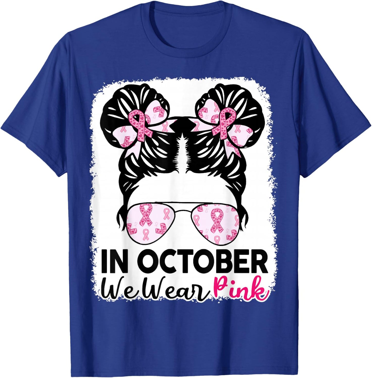 Breast Cancer Awareness October Wear Pink Kids Girl Toddler T-Shirt - T-Shirt | Royal