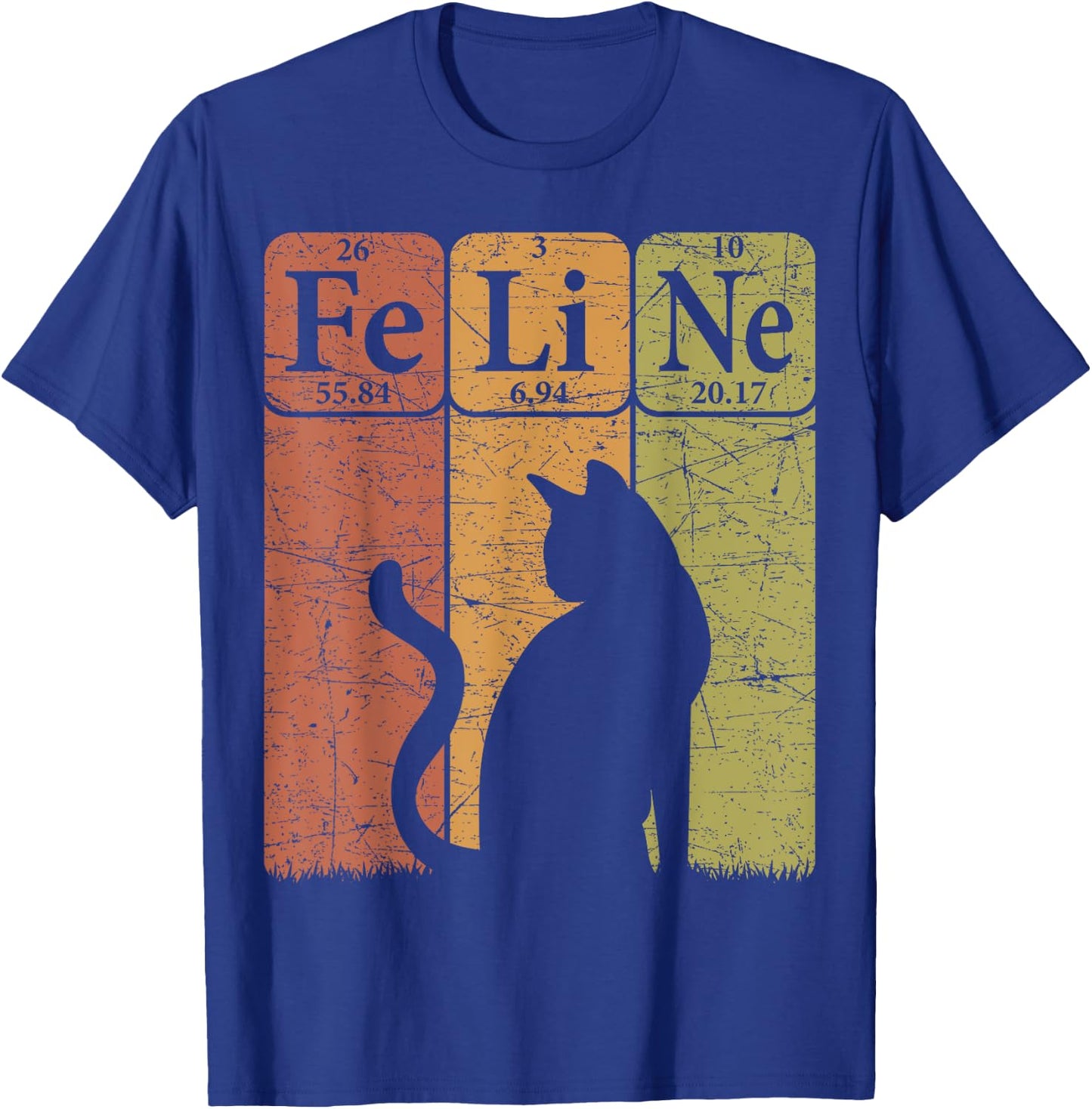 Feline Cat Periodic Table Elements Cat Lover Cat Scientist T-Shirt - T-Shirt | Royal