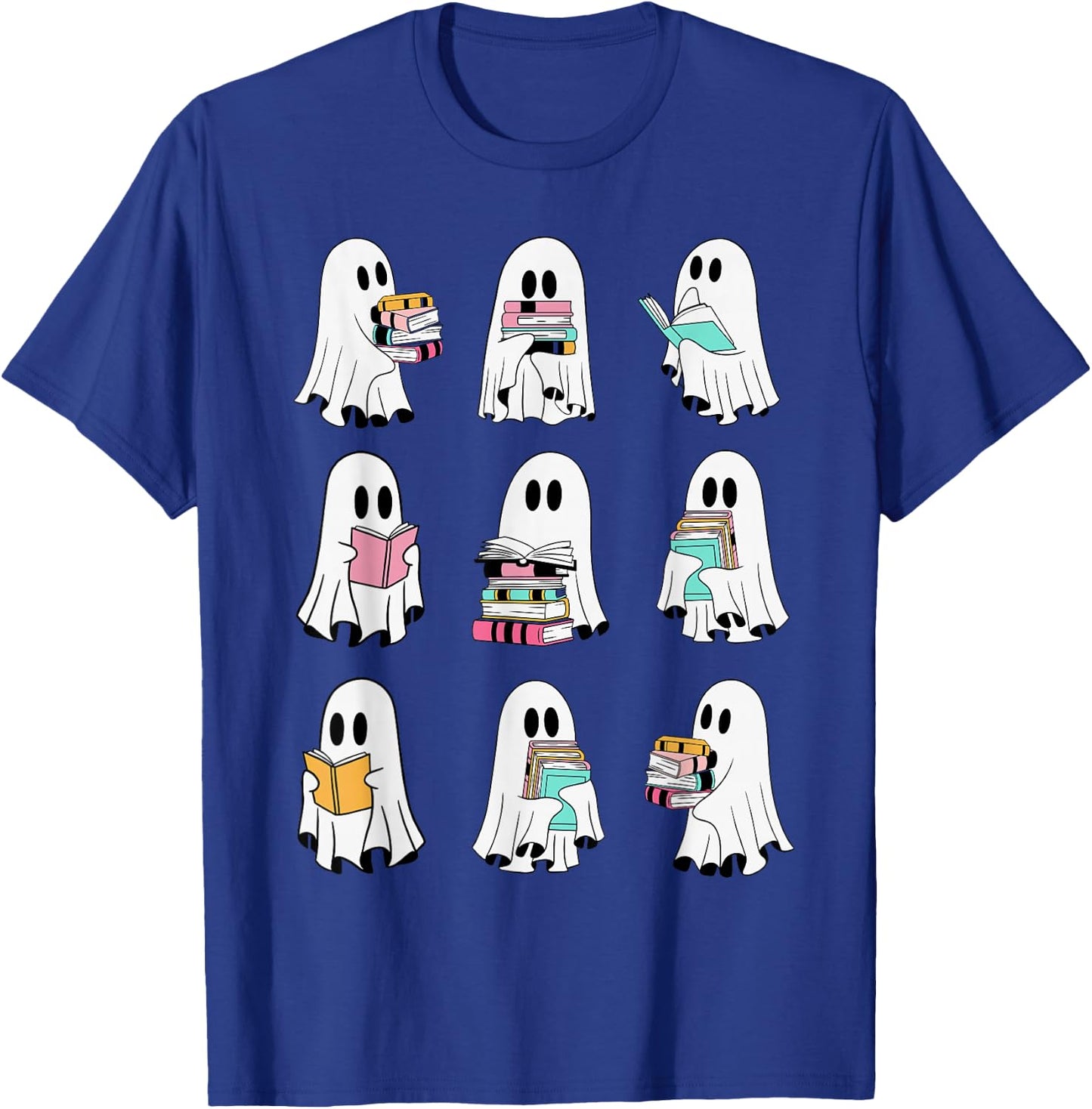 Ghost Reading Books Spooky Librarian Teacher Women T-Shirt - T-Shirt | Royal