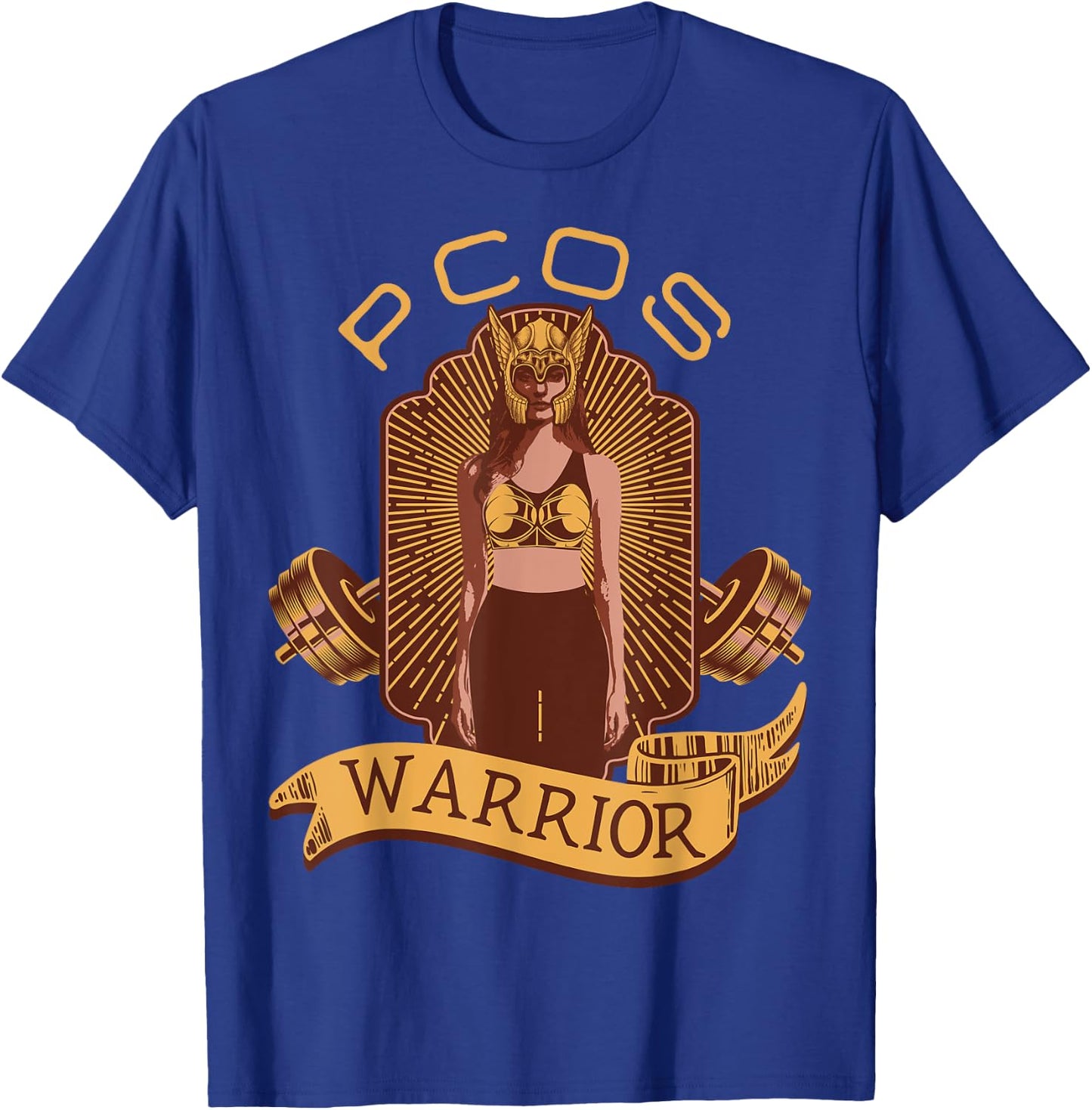 PCOS Awareness Month Exercise Fitness Workout PCOS Warrior T-Shirt - T-Shirt | Royal