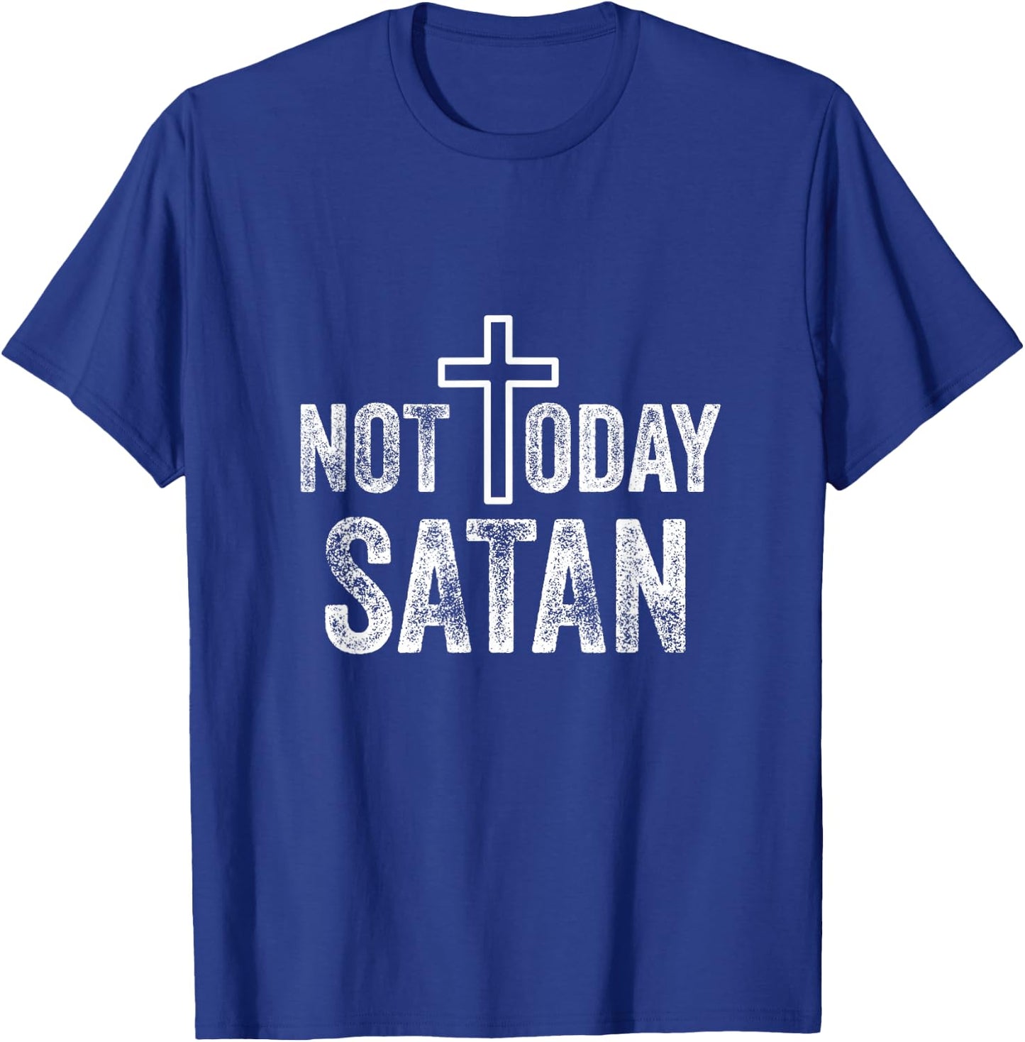 Not Today Satan Funny Christian Cross T-Shirt - T-Shirt | Royal