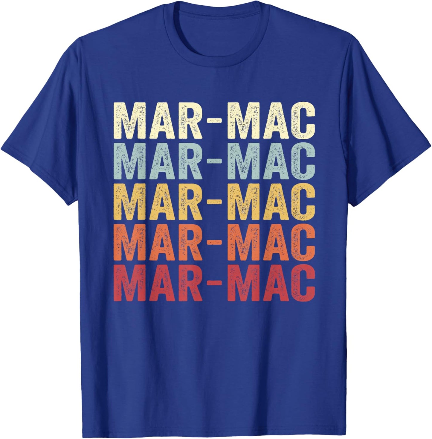 Mar-Mac North Carolina Mar-Mac NC Retro Vintage Text T-Shirt - T-Shirt | Royal