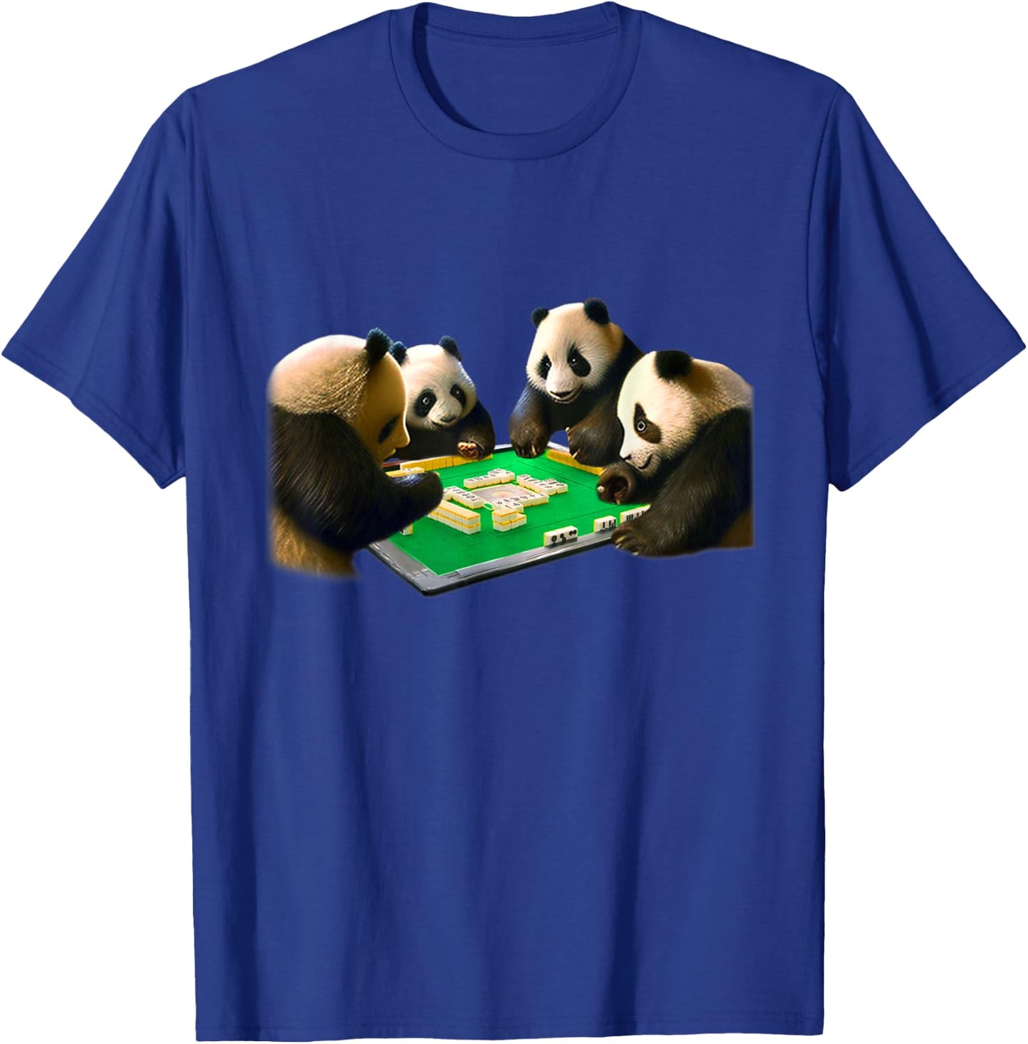 Panda Mahjongg Funny Animal Letters Men's Funny Clothes Funny Goods Present Neta Jakushi T-Shirt - T-Shirt | Royal