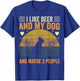 I Like Beer and My Dog And Maybe 3 People Funny Vintage Men Women T-Shirt - T-Shirt | Royal