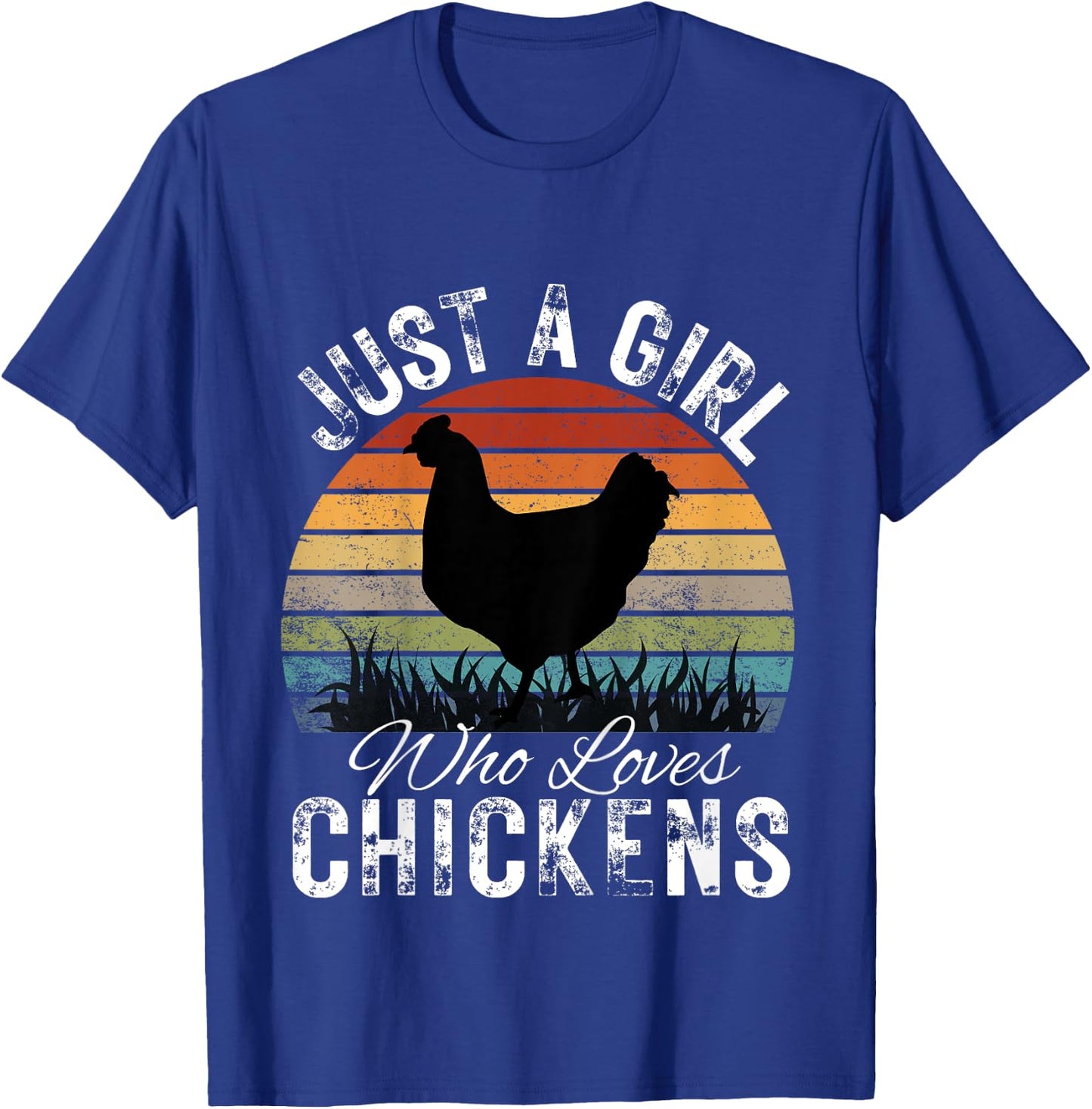 Kids Just A Girl Who Loves Chickens Funny Cute chicken Lover T-Shirt - T-Shirt | Royal