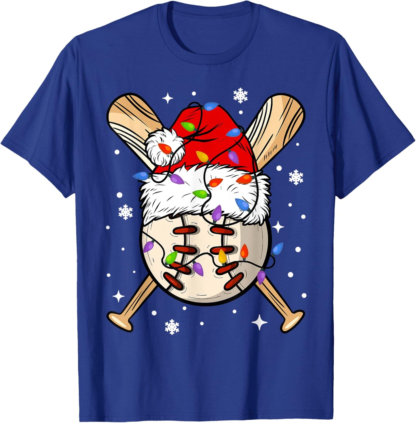 Baseball Christmas Ugly Sweater Funny Santa Sport Men Kids T-Shirt - T-Shirt | Royal