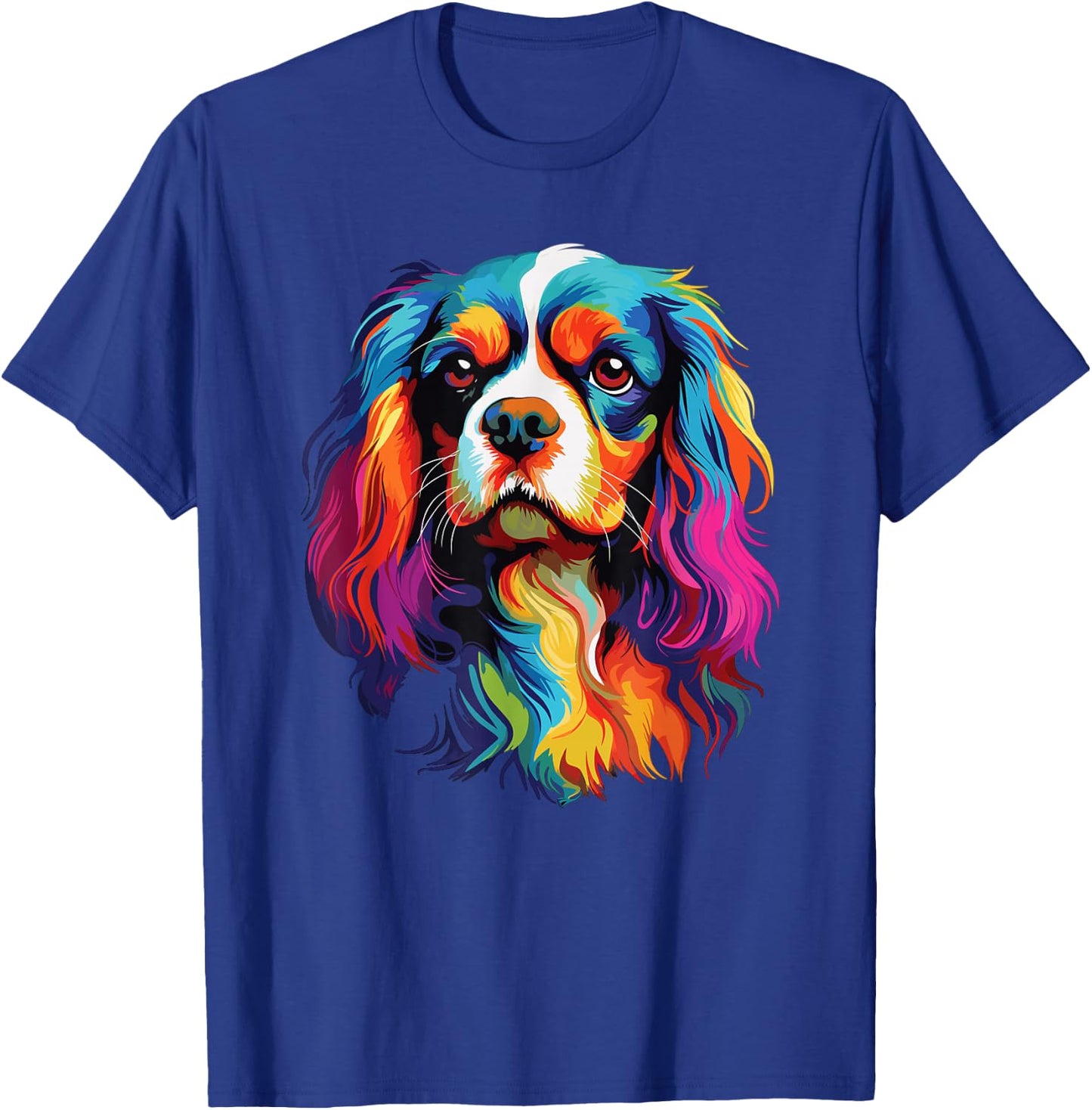 Watercolor Colorful Cavalier King Charles Spaniel Dog T-Shirt - T-Shirt | Royal
