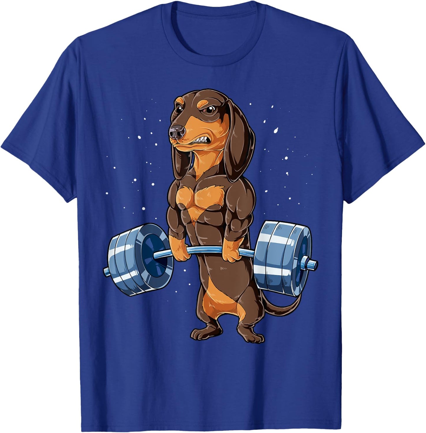 Dachshund Weightlifting Deadlift Men Fitness Gym Workout T-Shirt - T-Shirt | Royal