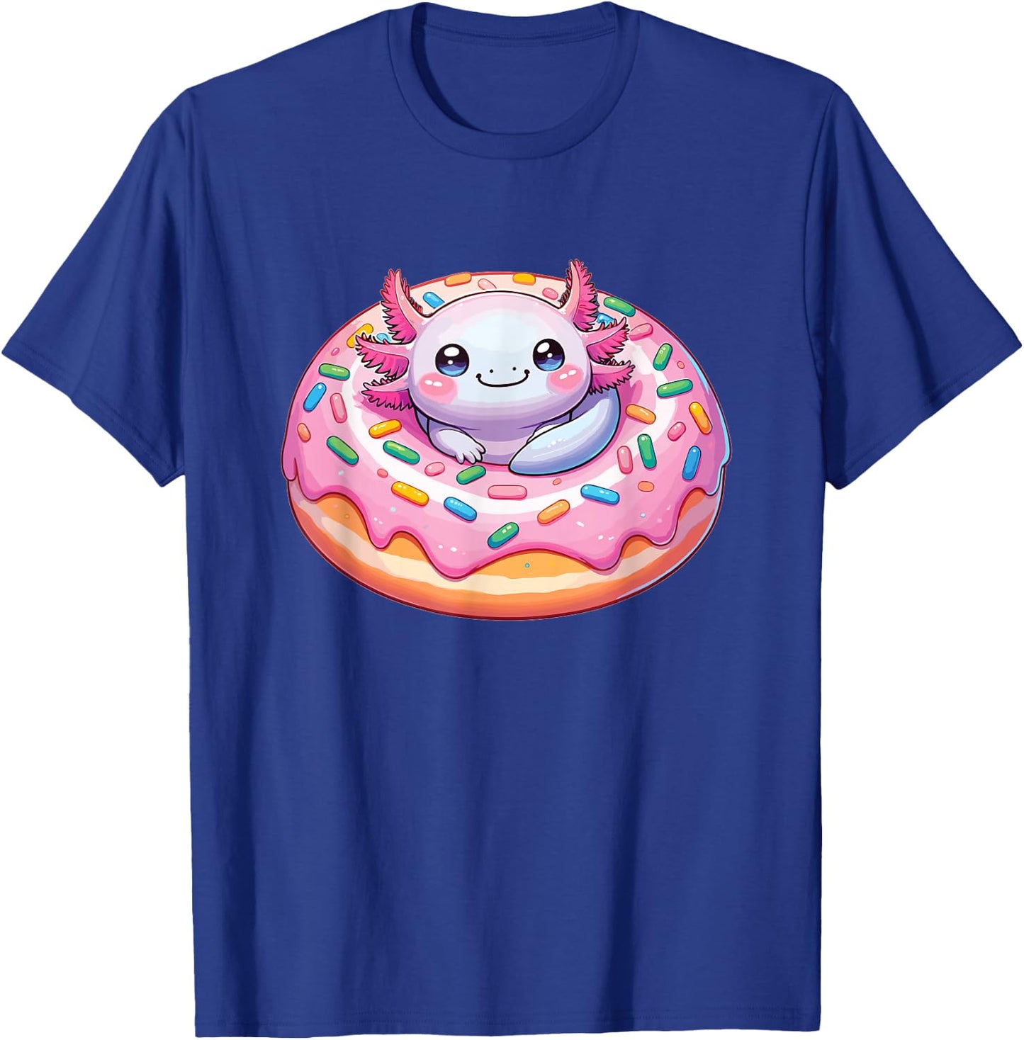 Axolotl In Sweet Donut Funny Axolotl Fast Food T-Shirt - T-Shirt | Royal