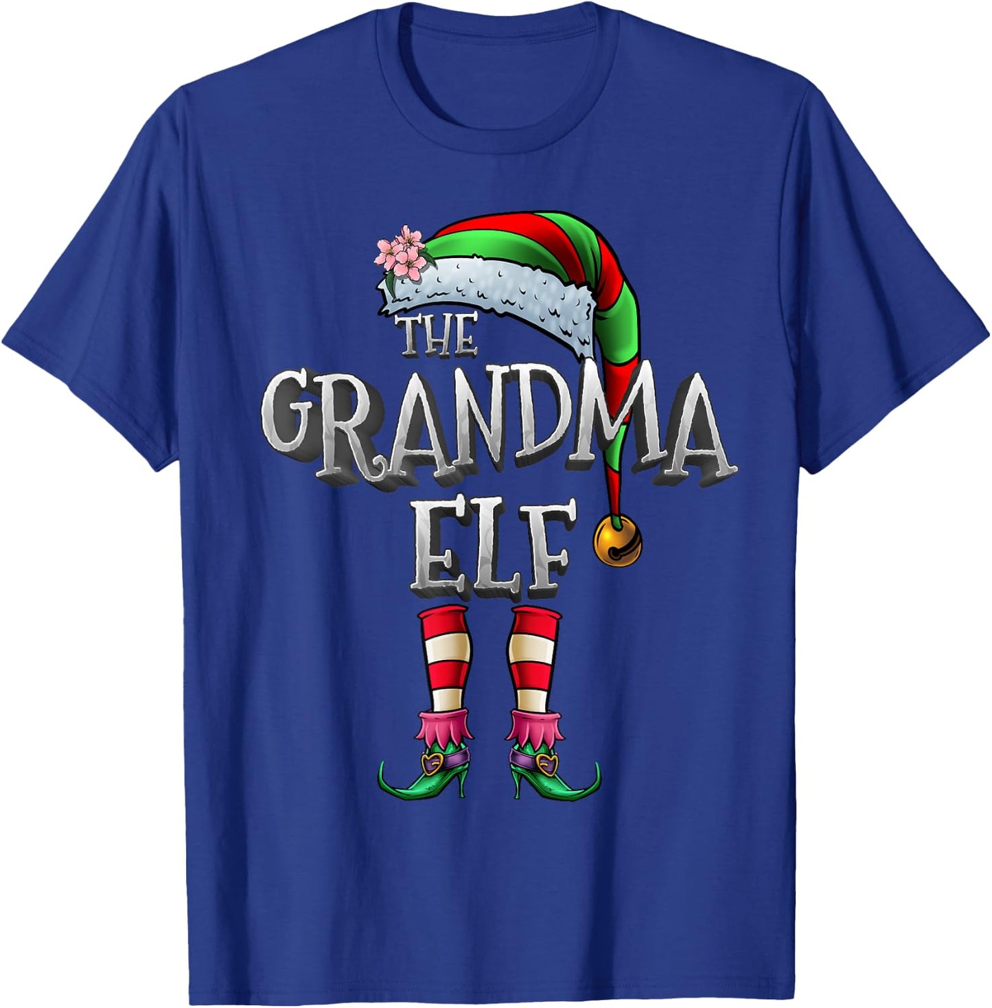 The Grandma Elf Shirt Matching Family Funny Christmas Elf T-Shirt - T-Shirt | Royal
