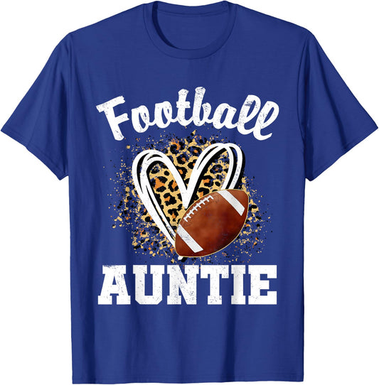 Football Auntie Leopard Heart T-Shirt - T-Shirt | Royal
