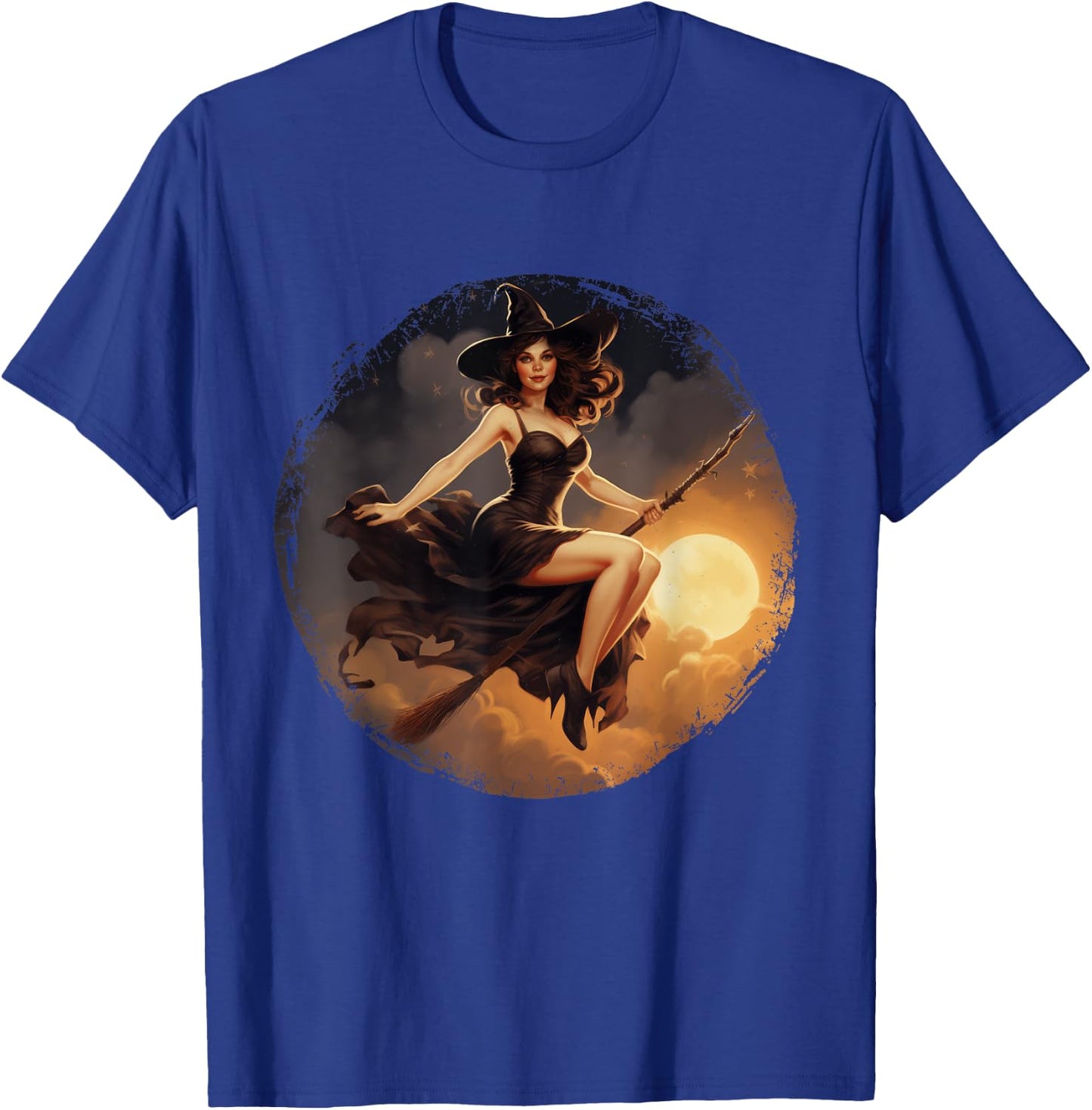 Vintage Pin Up Witch Witchy Woman Halloween Pinup Girl T-Shirt - T-Shirt | Royal