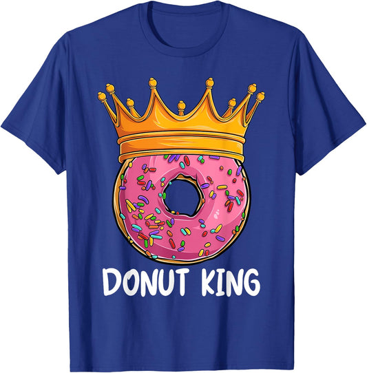 Donut King Doughnut Funny Donut Crown Sweet Baker T-Shirt - T-Shirt | Royal