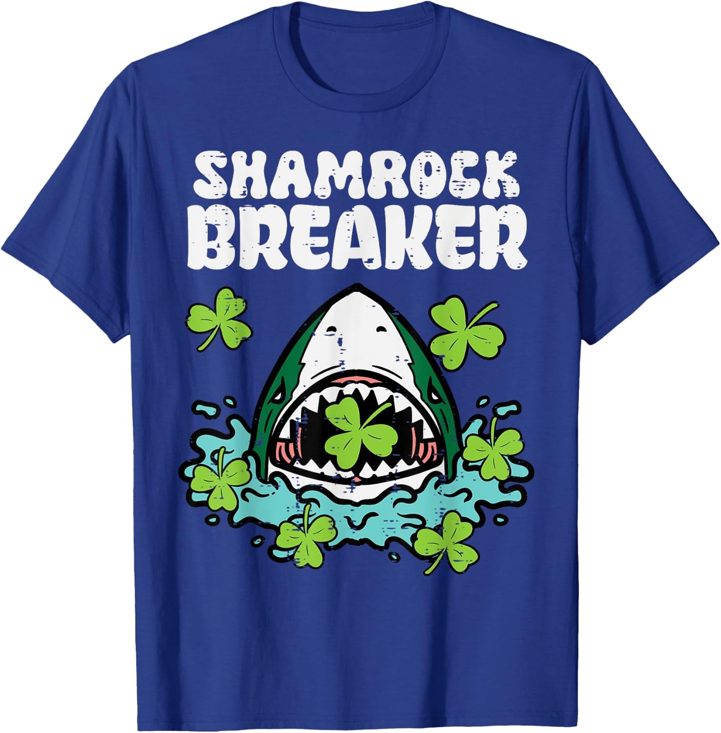 St Patricks Day Shark Shamrock Breaker Saint Paddys Boys Kid T-Shirt - T-Shirt | Royal