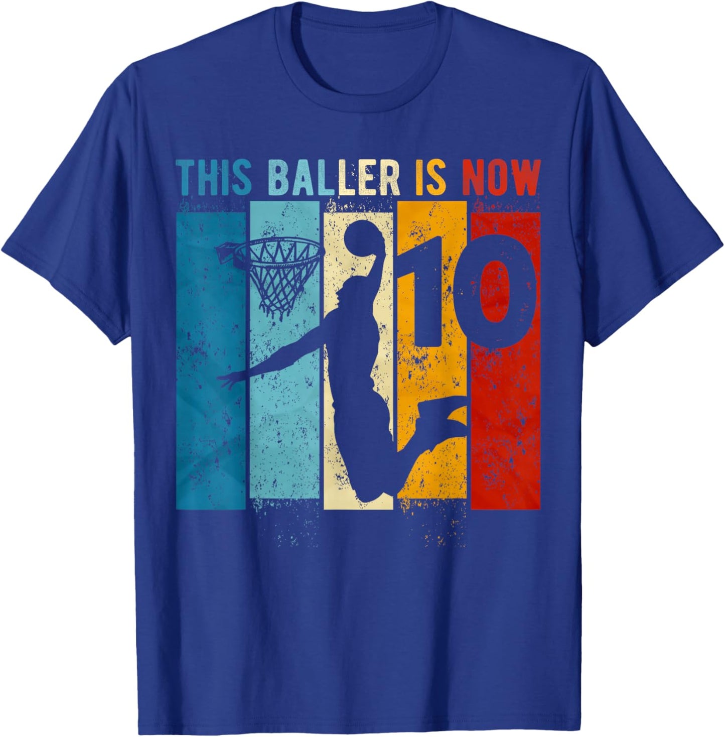10 Year Old Basketball 10th Birthday Boy T-Shirt - T-Shirt | Royal