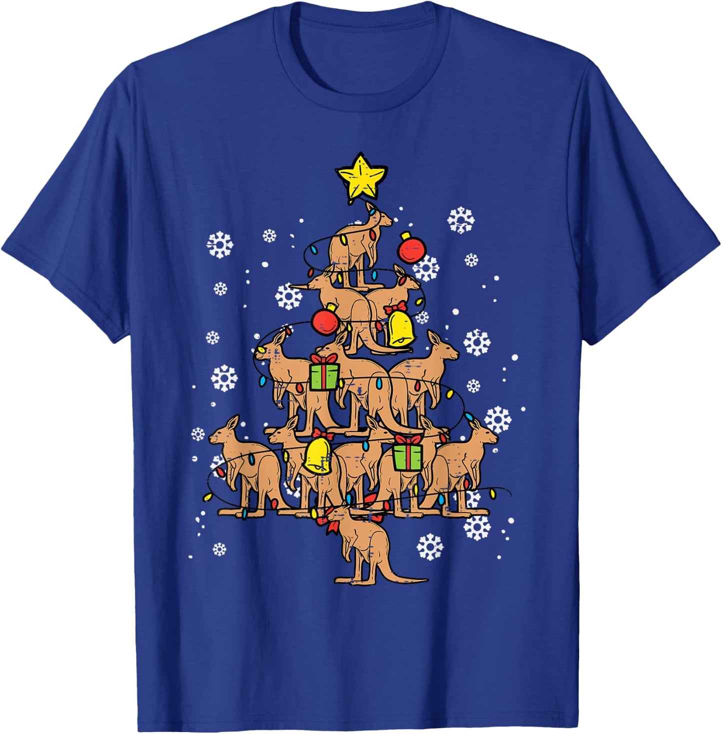 Kangaroo Christmas Tree Xmas Australian Summer Men Women T-Shirt - T-Shirt | Royal