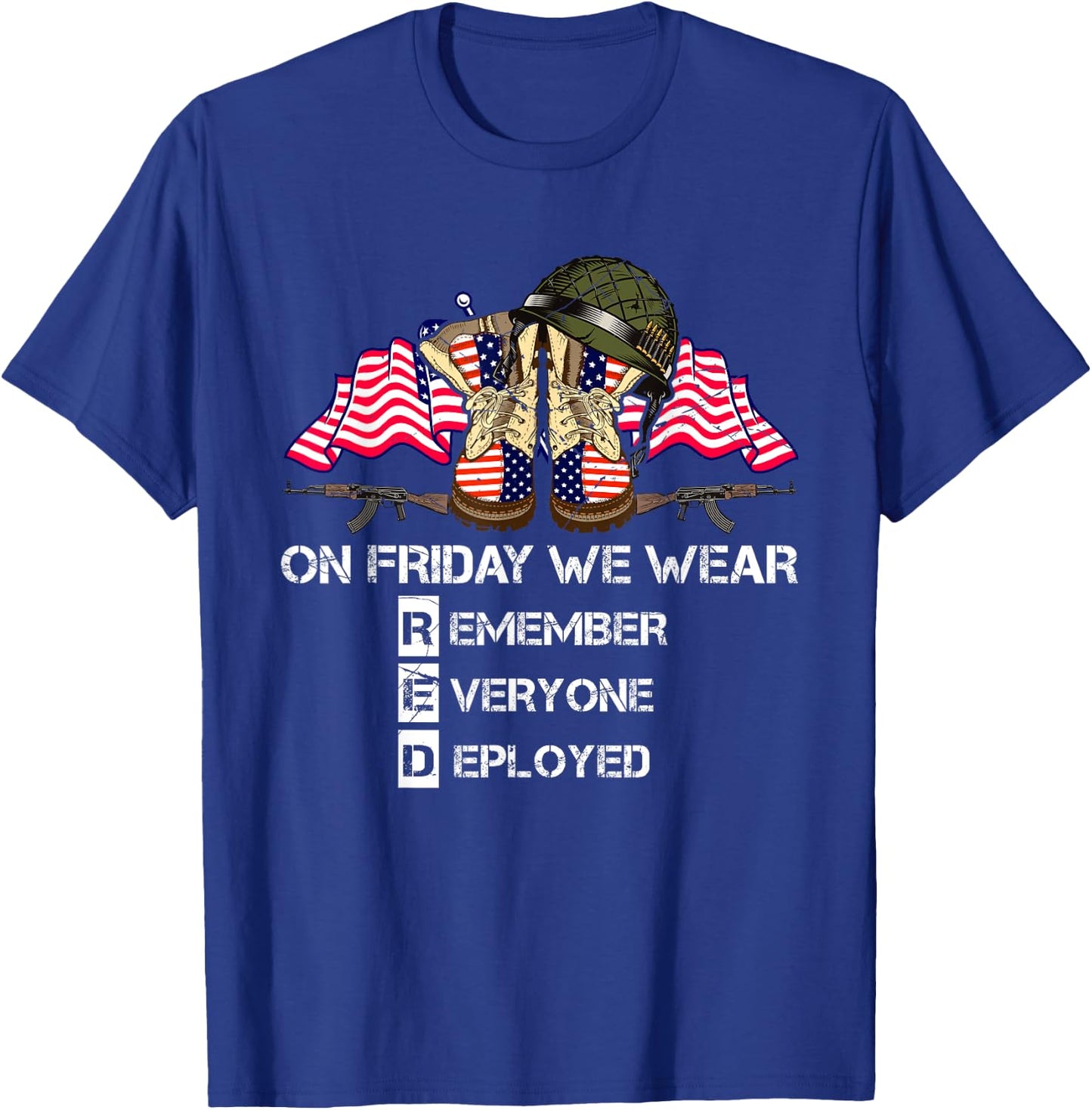 Soldier US Flag Until They Come Home Red Friday Support T-Shirt - T-Shirt | Royal