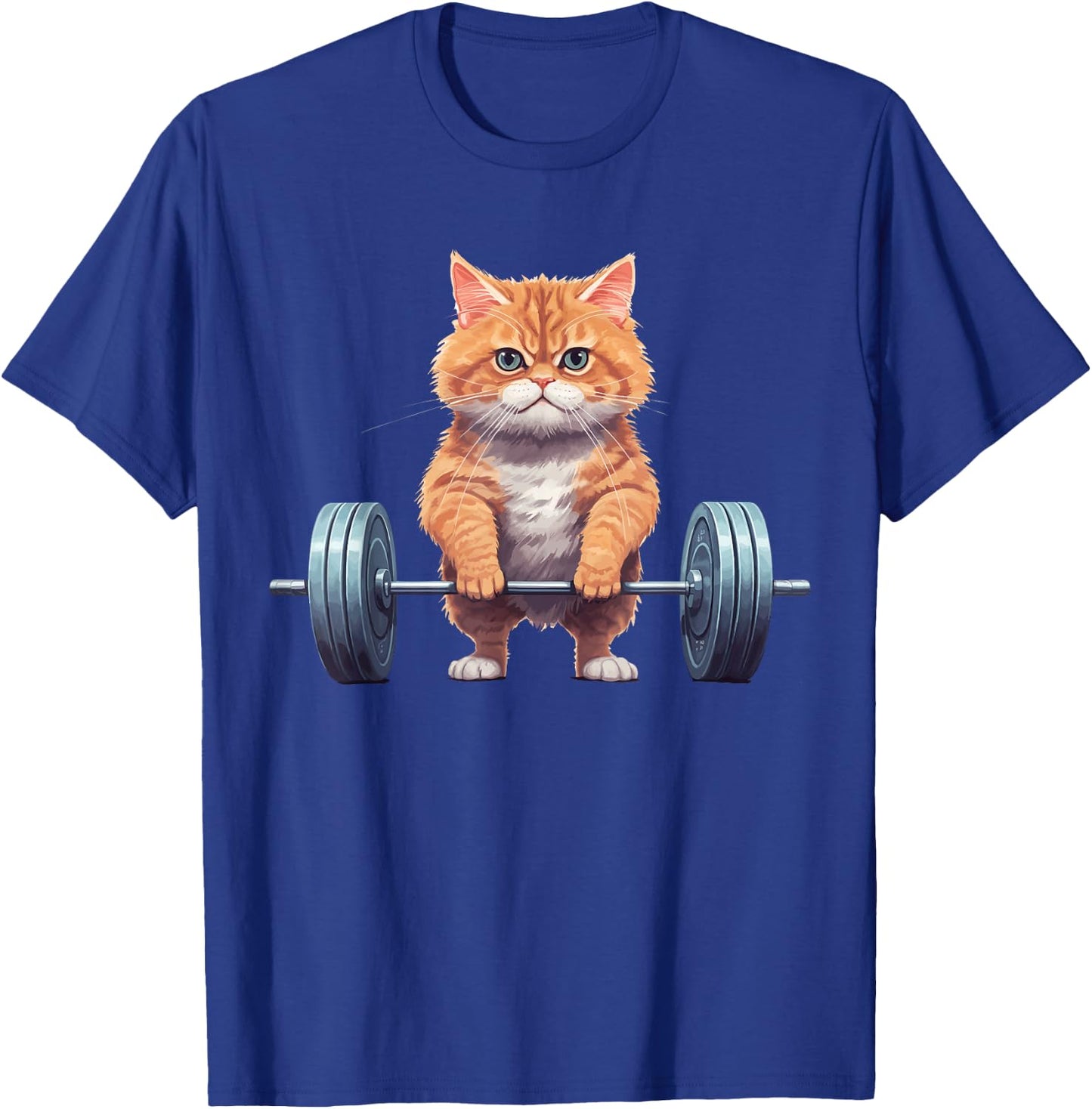 Gym Cat Deadlifting T-Shirt - T-Shirt | Royal