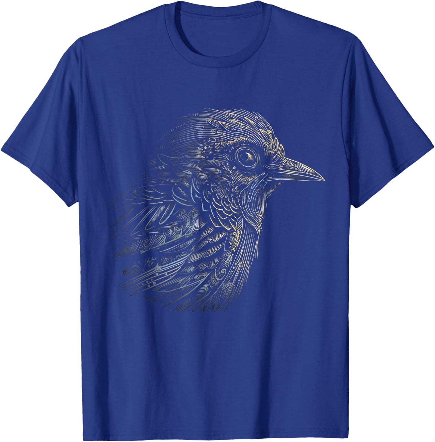Bird Portrait Artwork | Animal Motif Bird T-Shirt - T-Shirt | Royal