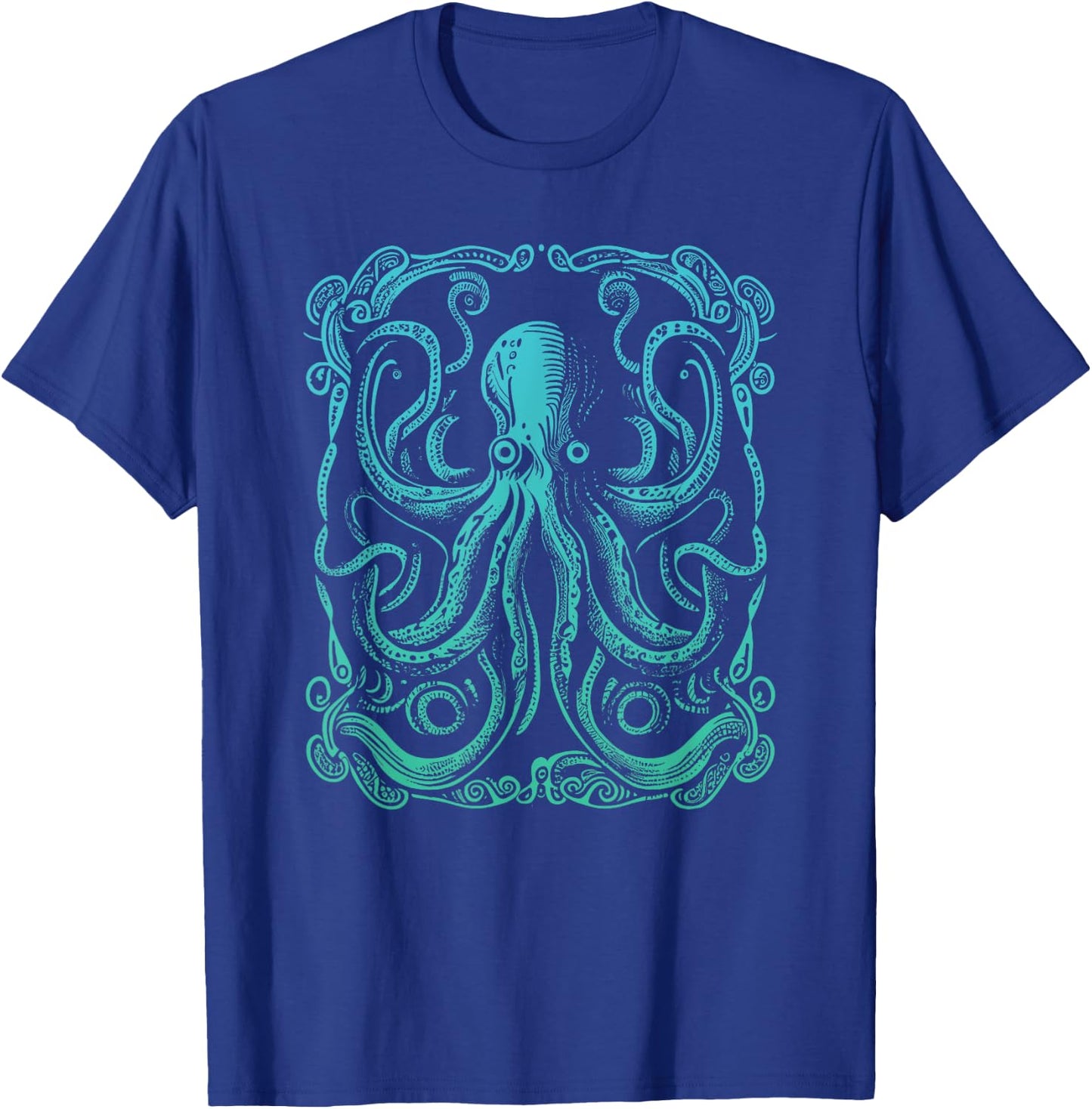 Beautiful Artistic Octopus Squid Sea Creature Graphic T-Shirt - T-Shirt | Royal