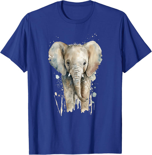 Elephant Watercolor T-Shirt - T-Shirt | Royal