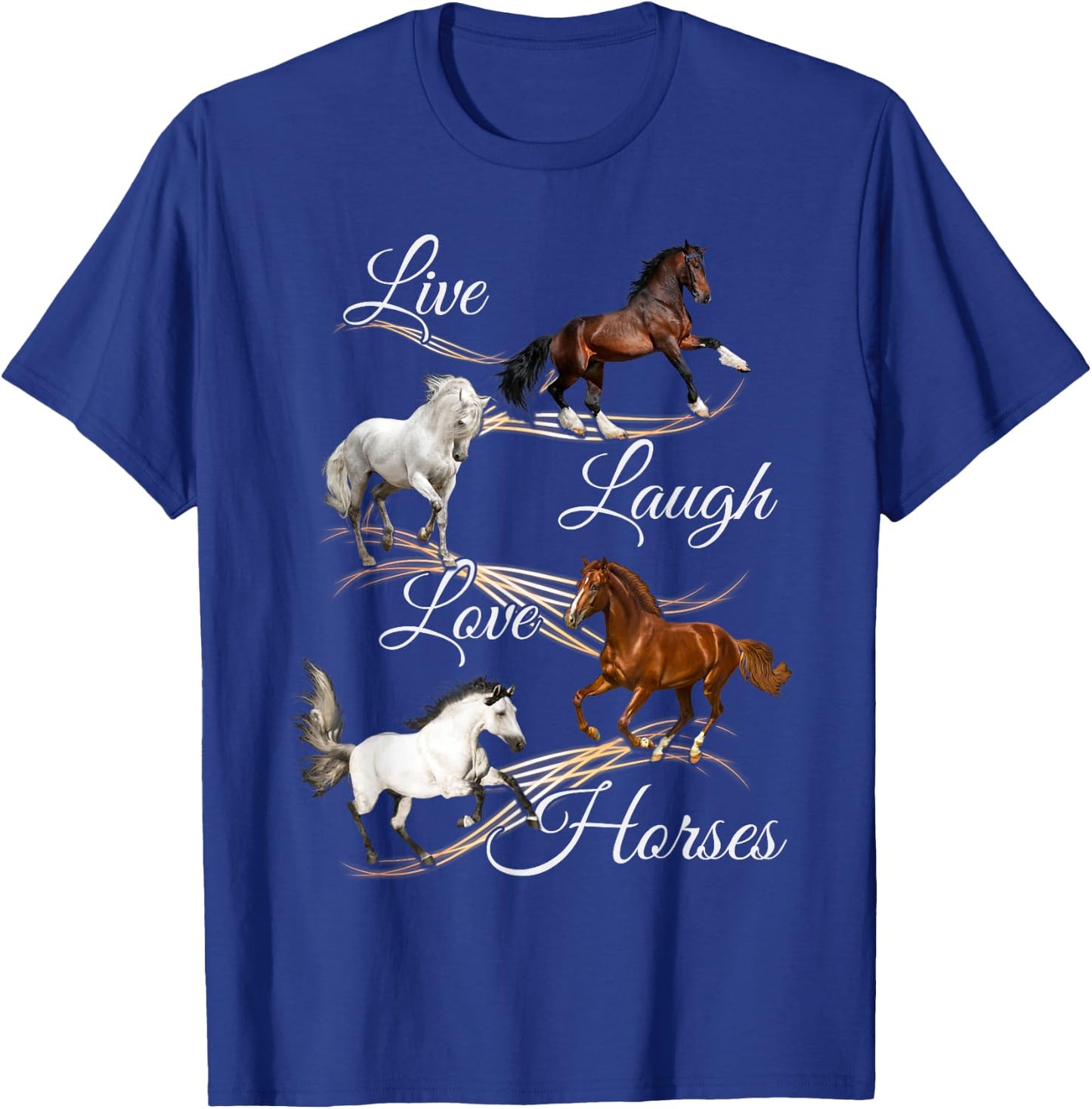 Live Laugh Love Horses T-Shirt - T-Shirt | Royal