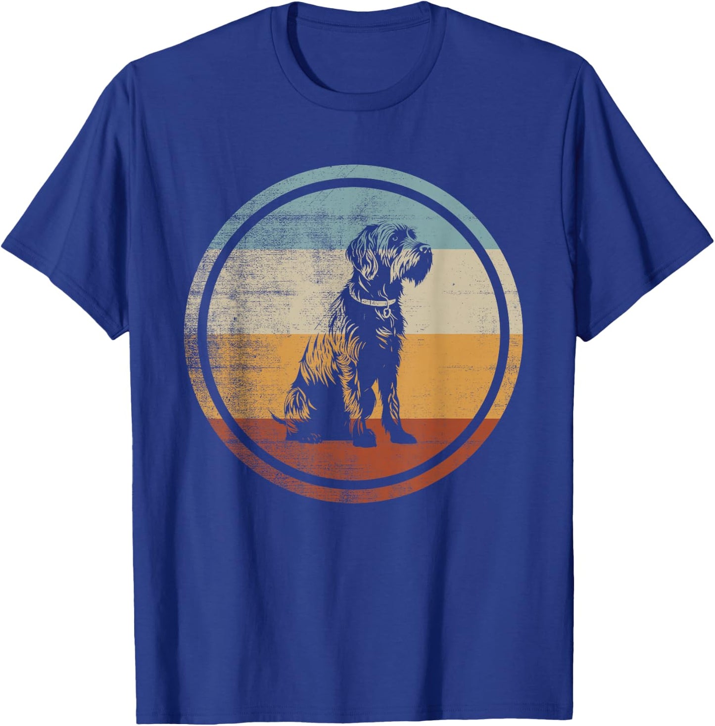 Wirehaired Pointing Griffon Dog Retro Vintage Design T-Shirt - T-Shirt | Royal