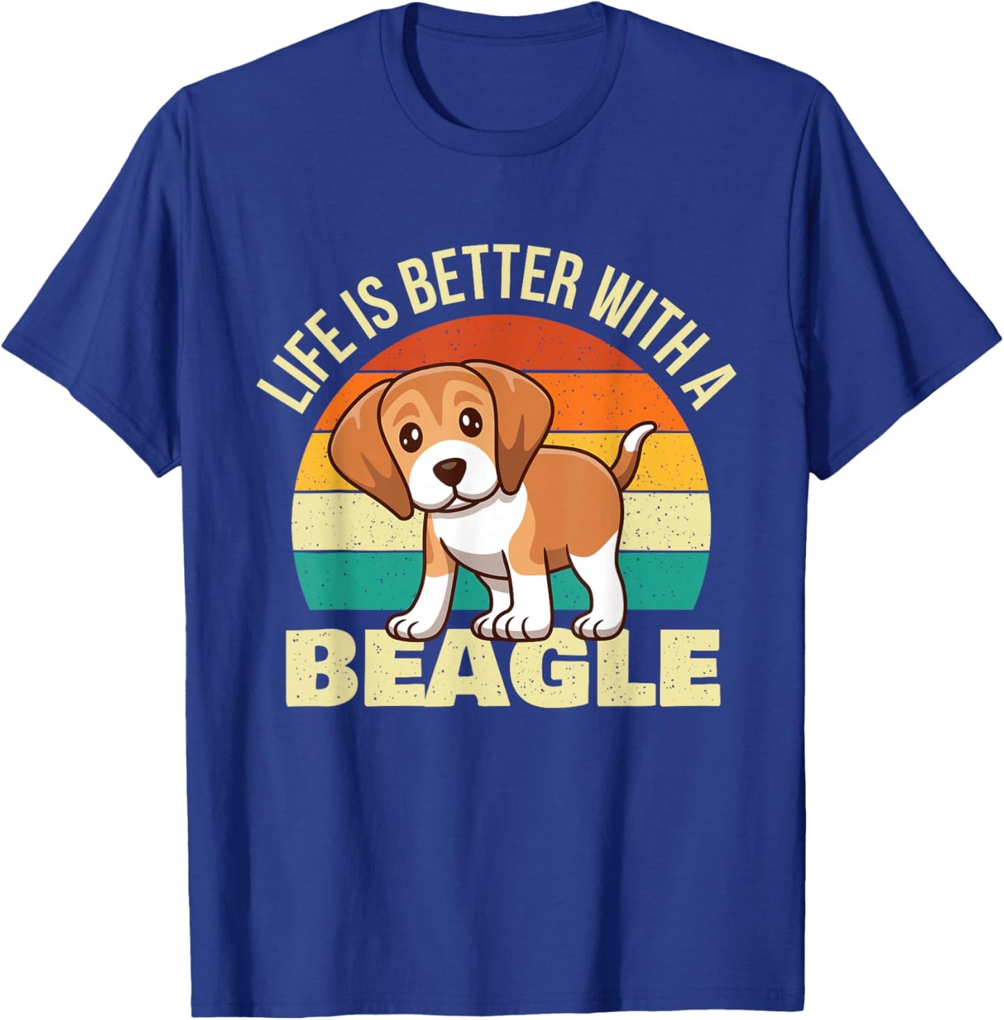 Life is Better with A Beagle - Retro Dog Lover Animal Lover Women Girls Kids T-Shirt - T-Shirt | Royal