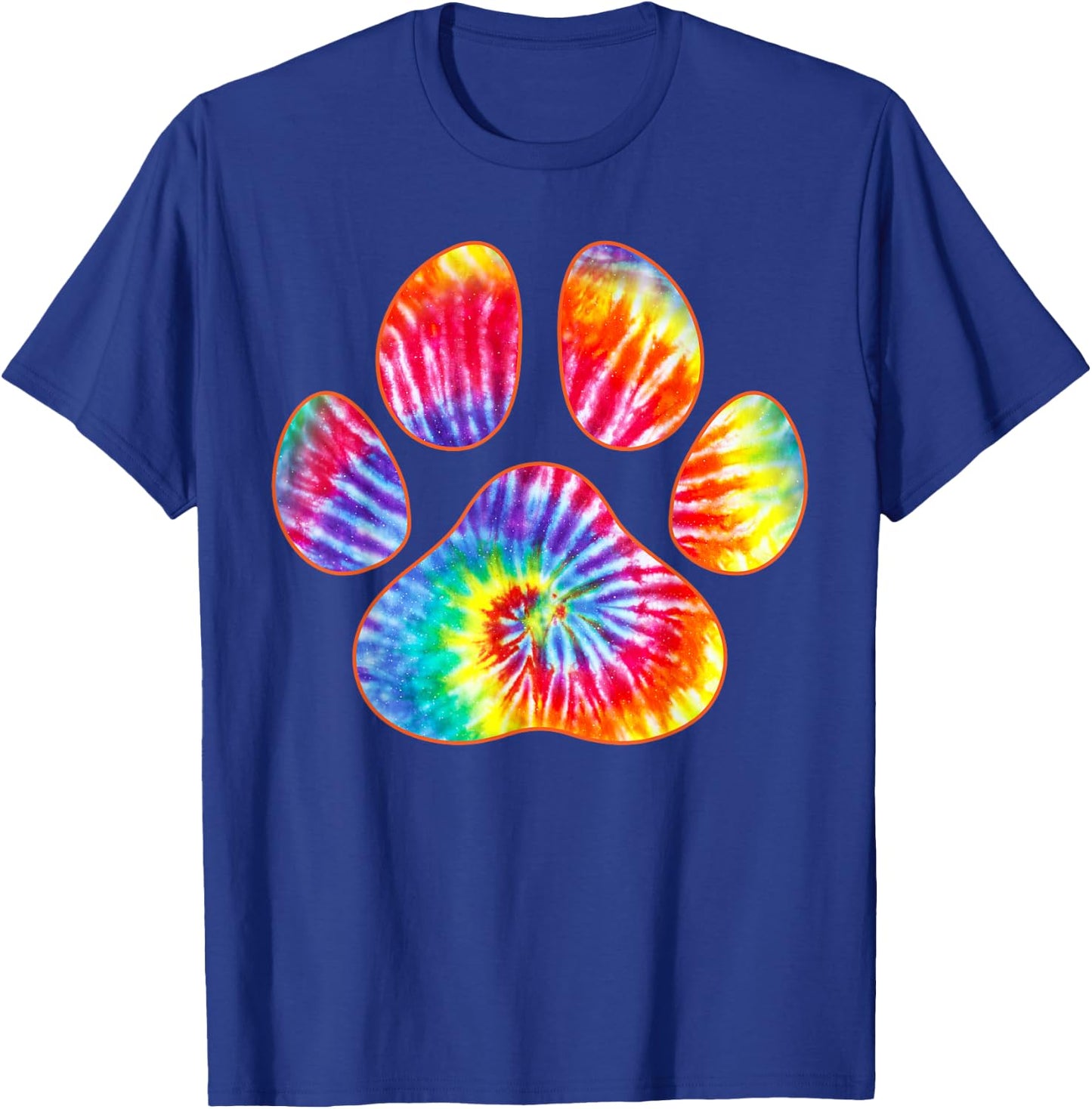 Cute Tie Dye Paw Print Pet Owner Paw Print Tie Dye Dog Lover T-Shirt - T-Shirt | Royal