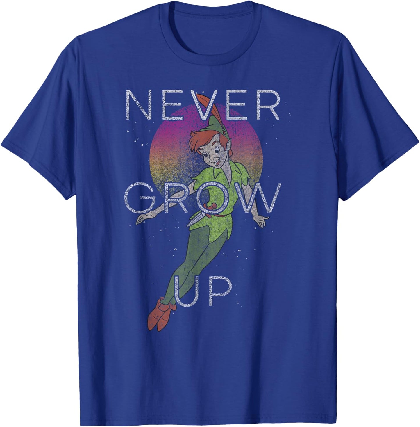 Disney Peter Pan Never Grow Up Peter Pan Vintage Quote T-Shirt - T-Shirt | Royal