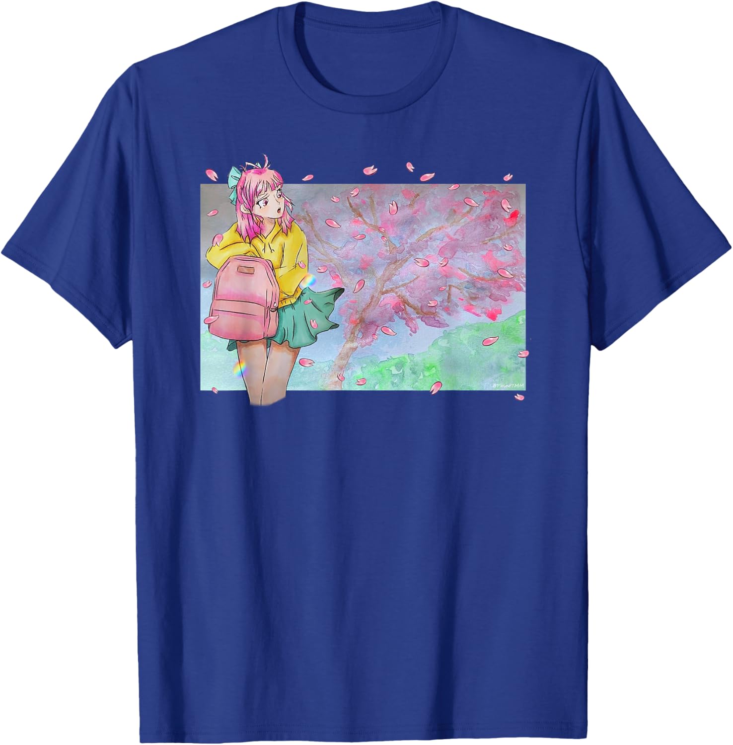 Sakura Watercolor Anime Manga Kawaii Pastel Goth Aesthetic T-Shirt - T-Shirt | Royal