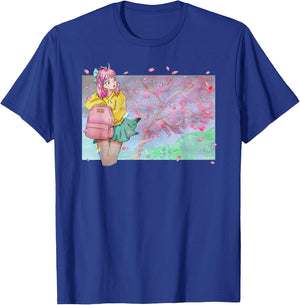Sakura Watercolor Anime Manga Kawaii Pastel Goth Aesthetic T-Shirt - T-Shirt | Royal