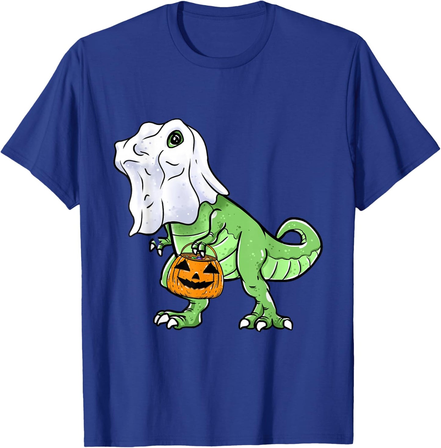 Halloween T Rex Dinosaur Ghost Trick or Treat for Kids Boys T-Shirt - T-Shirt | Royal