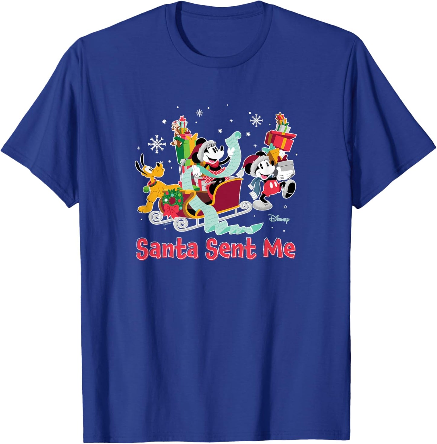 Disney - Mickey Minnie Pluto Santa Sent Me T-Shirt - T-Shirt | Royal