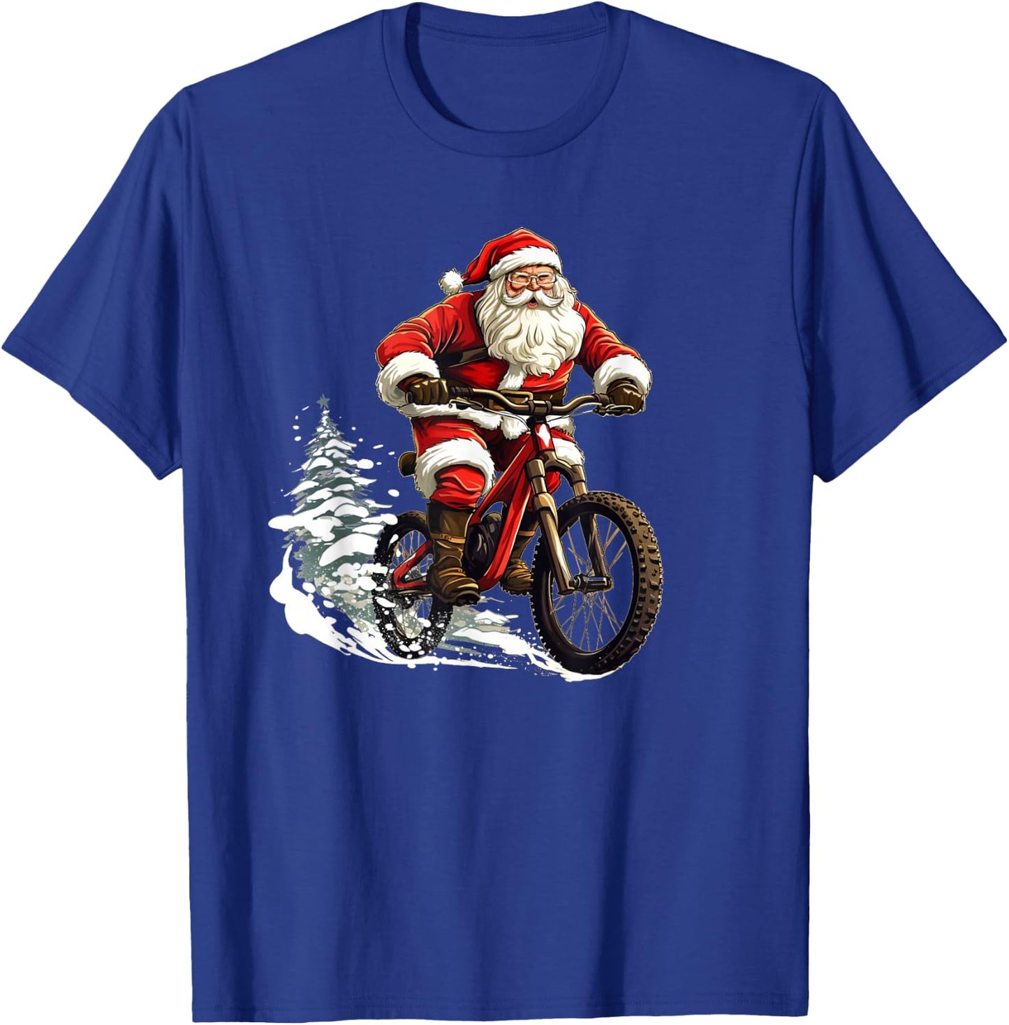 Funny Bike Stunts with Santa Claus for Boys and Girls T-Shirt - T-Shirt | Royal