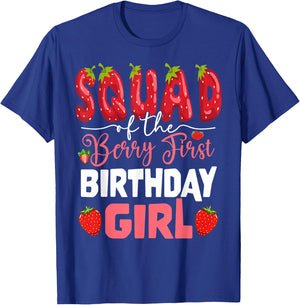 Squad of The Berry First Birthday of Girl Strawberry Team T-Shirt - T-Shirt | Royal