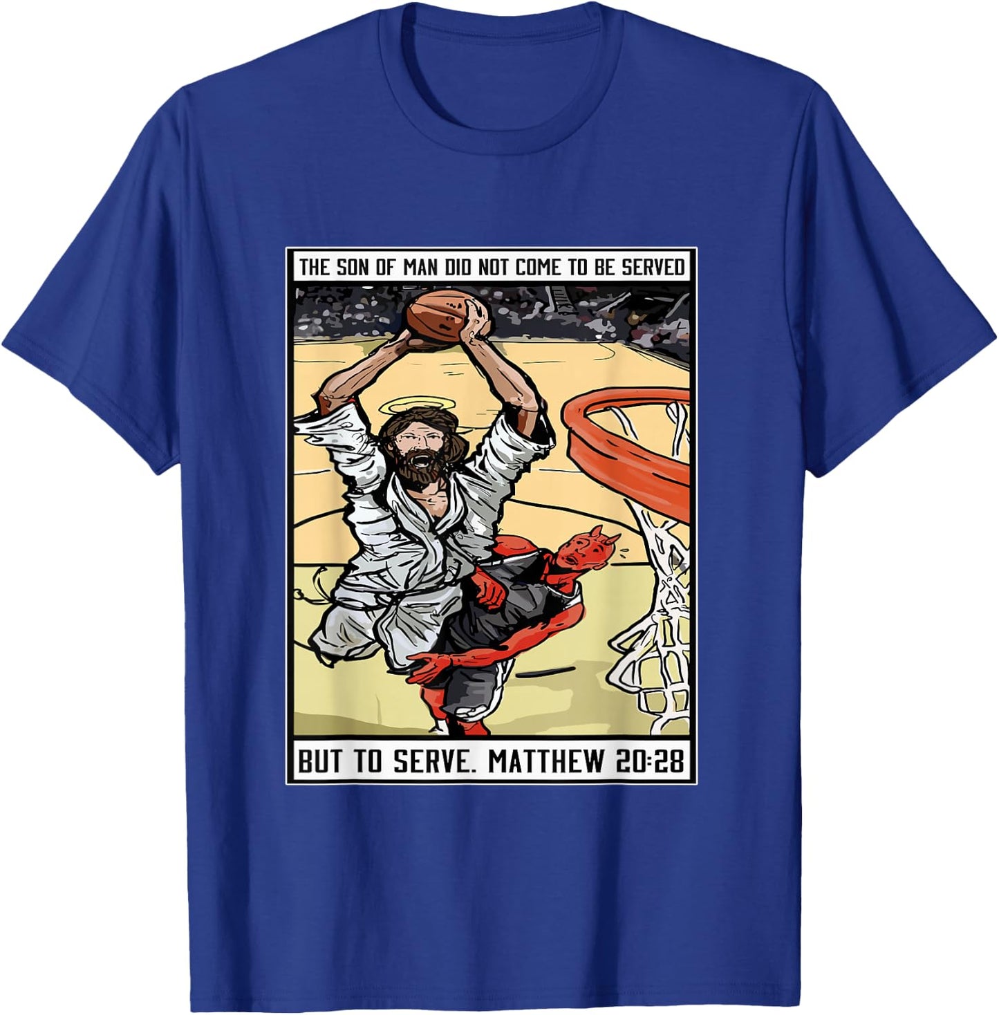 Funny Jesus Christian Playing Basketball Gift Boy T-Shirt - T-Shirt | Royal