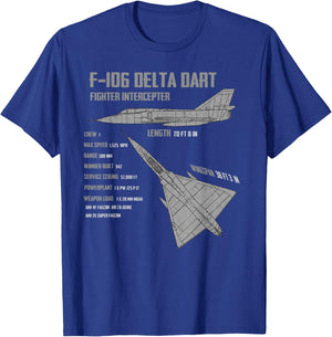 F-106 Delta Dart - Men, Boys - Black - Short Sleeve - Classic Fit - Cotton, Polyester - Small T-Shirt - T-Shirt | Royal