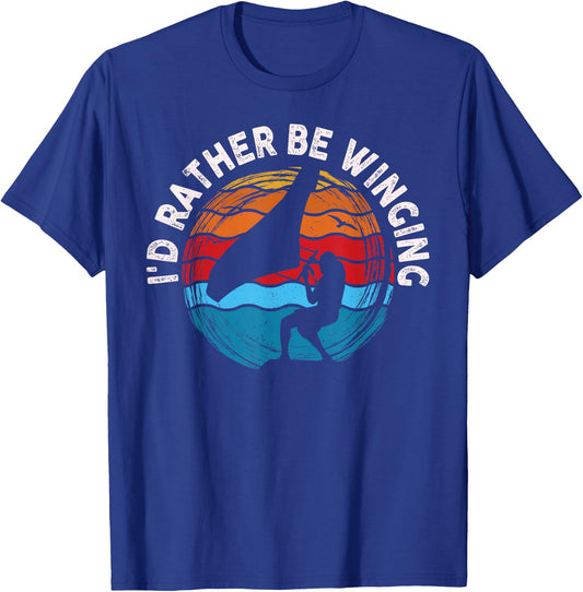 I'd Rather Be Winging Wing Foil Wingsurfing Foil Wing T-Shirt - T-Shirt | Royal