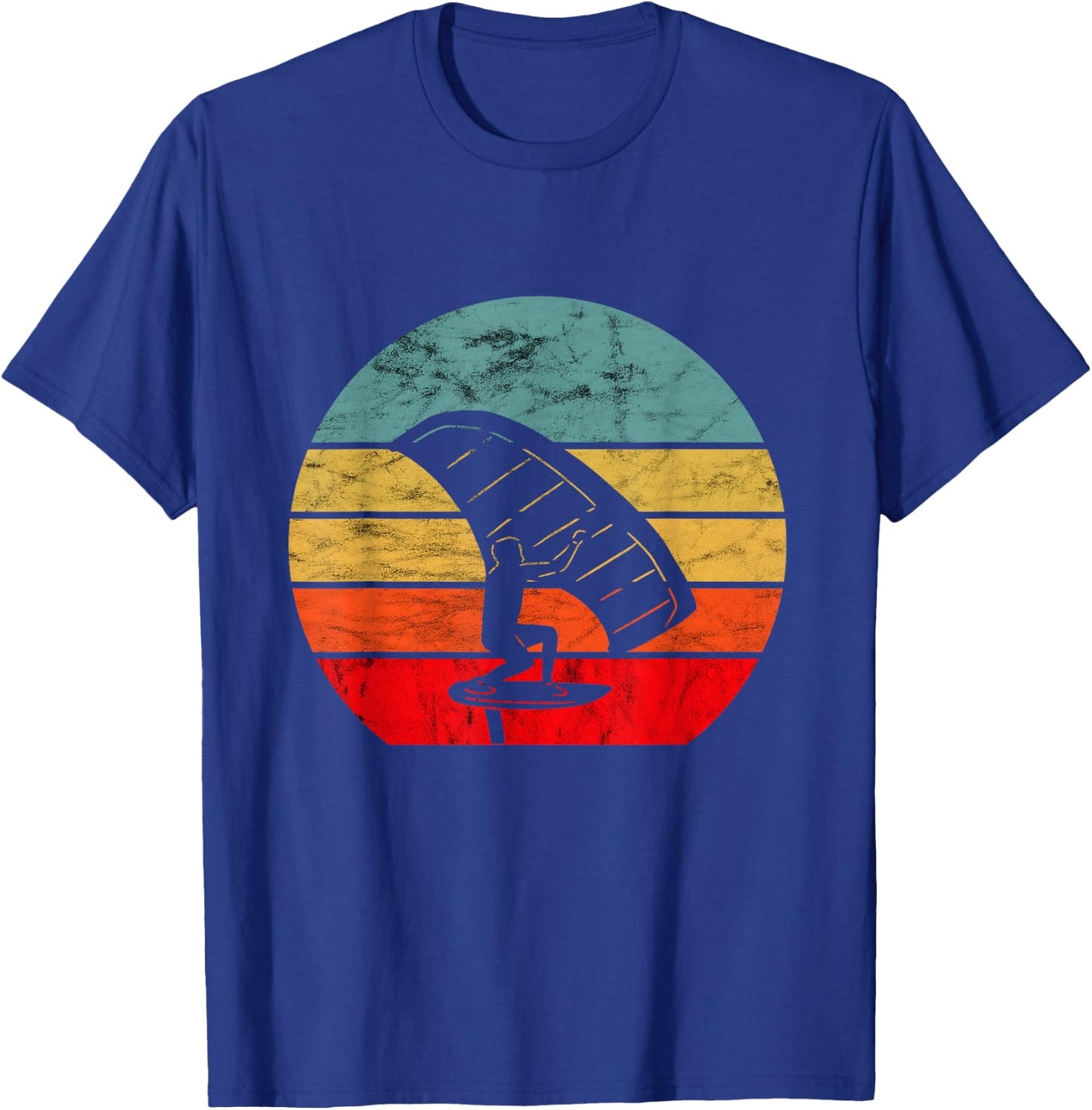 Foil Vintage Retro Foiler Electric Hydrofoil Surfboard T-Shirt - T-Shirt | Royal