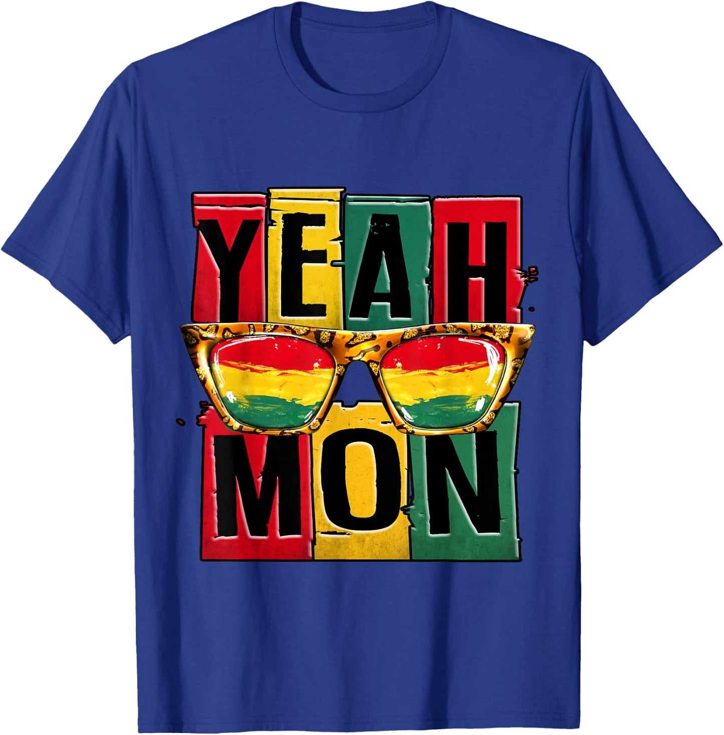 Yeah Mon Funny Jamaican Pride Jamaica Vacation Reggae T-Shirt - T-Shirt | Royal
