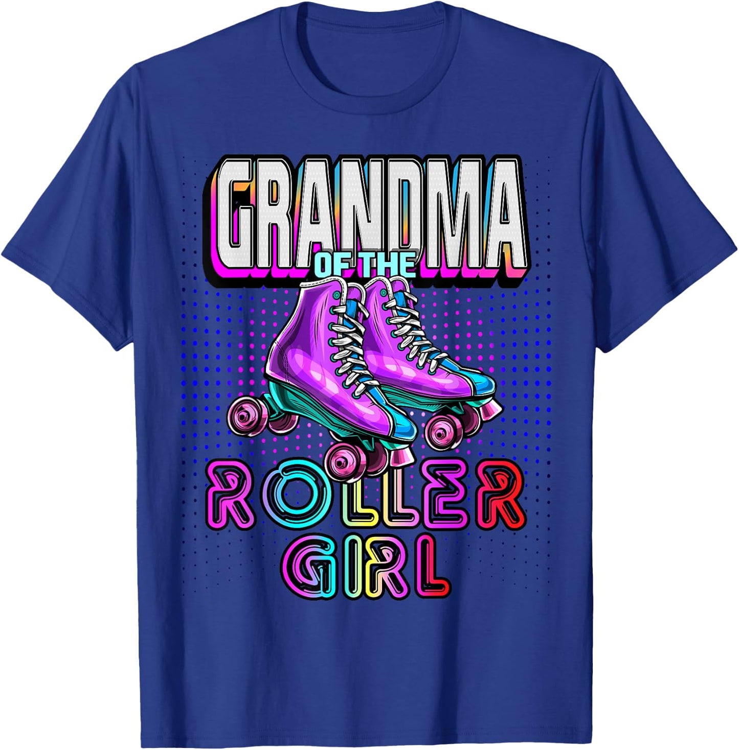 Grandma Roller Girl Roller Skating Birthday Matching Family T-Shirt - T-Shirt | Royal