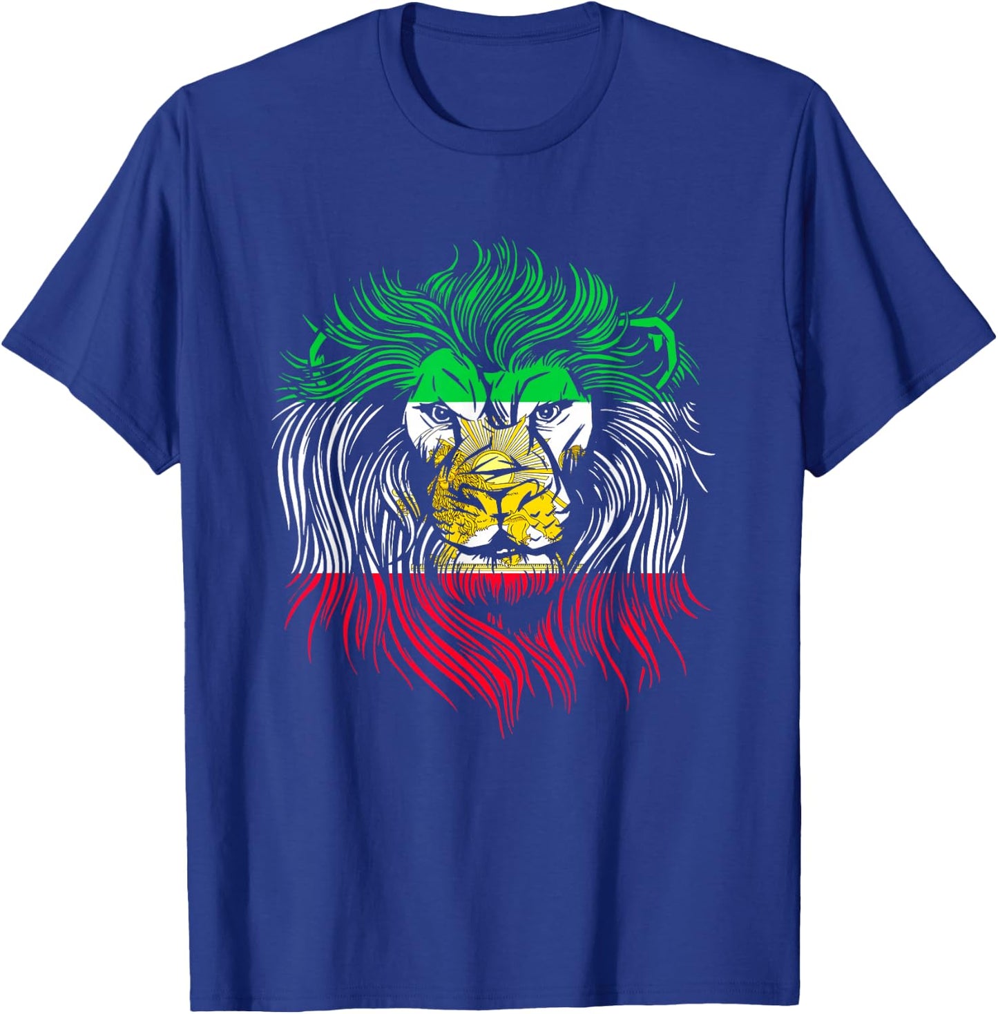 Lion Head Flag Iran T-Shirt - T-Shirt | Royal