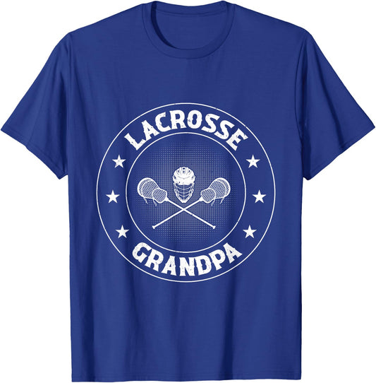 Lacrosse Player Grandpa - Lacrosse Grandpa T-Shirt - T-Shirt | Royal